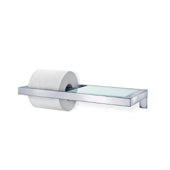 Blomus Menoto Wall Mounted Toilet Paper Holder-w/Glass Shelf-Menoto