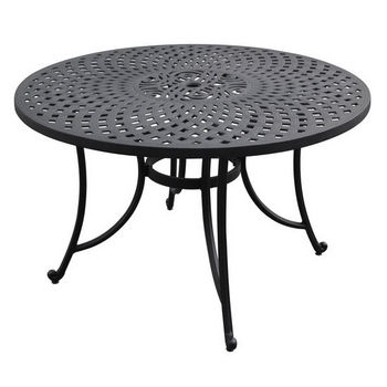 Crosley Furniture Sedona 48" Cast Aluminum Dining Table in Charcoal Black Finish