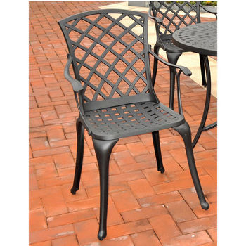 Crosley Furniture Sedona Cast Aluminum High Back Arm Chair in Charcoal Black Finish