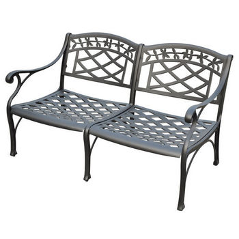 Crosley Furniture Sedona Cast Aluminum Loveseat in Charcoal Black Finish