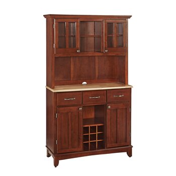 Wood Buffet Servers & Hutches With Open Shelf & Cabinet Style Storage ...