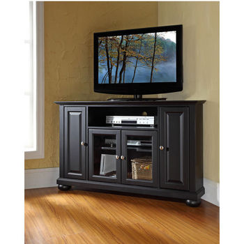 Crosley Furniture Alexandria 48" Corner TV Stand in Black Finish