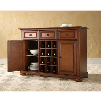 Crosley Furniture Alexandria Buffet Server / Sideboard Cabinet with Wine Storage
