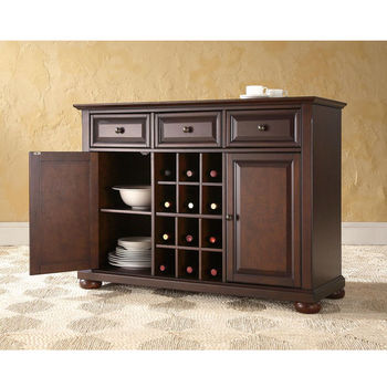 Crosley Furniture Alexandria Buffet Server / Sideboard Cabinet with Wine Storage