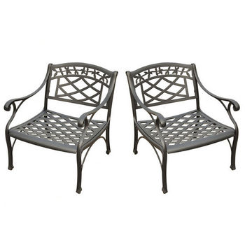 Crosley Furniture Sedona 2 Piece Cast Aluminum Outdoor Conversation Seating Set - 2 Club Chairs Black Finish