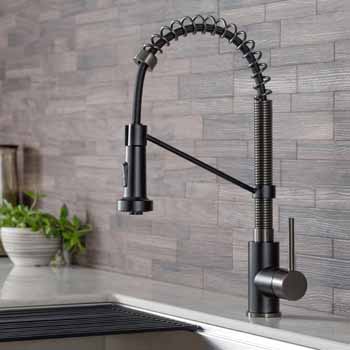 Matte Black/Black Stainless Steel - Faucet Close Up 4