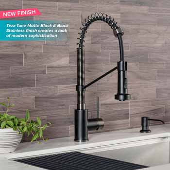 Matte Black/Black Stainless Steel - Faucet Close Up 1