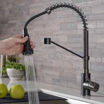 Matte Black/Black Stainless Steel - Faucet Close Up 2