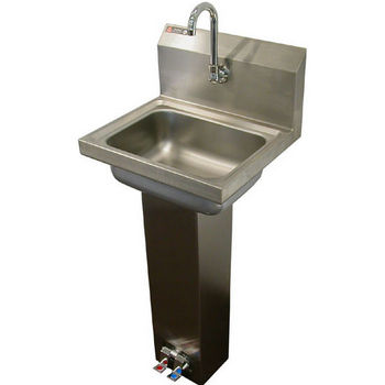 Aero stainless steel foot pedal opertaed utility sink with faucet and strainer