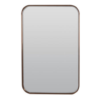 Afina Curve Collection 20" W X 30" H Rectangle Stainless Steel Decorative Mirror with Curved Corners in Polished or Brushed Stainless Steel