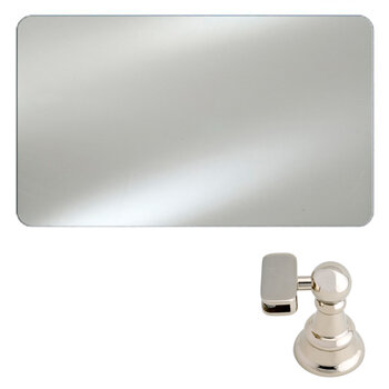 Afina Radiance Frameless Horizontal Hung Rectangular Polished Radius Edge Bathroom Mirror w/ Polished Nickel Traditional Brackets