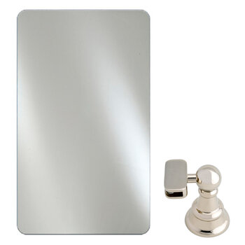 Afina Radiance Frameless Vertical Hung Rectangular Polished Radius Edge Bathroom Mirror w/ Polished Nickel Traditional Brackets