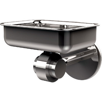 Allied Brass Satellite Orbit Two Collection Soap Dish with Glass Liner, Standard Finish, Polished Chrome