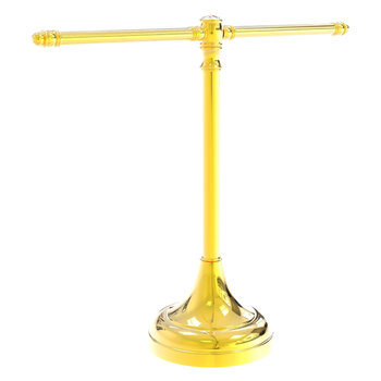 Allied Brass Carolina Crystal Collection Guest Towel Stand in Polished Brass