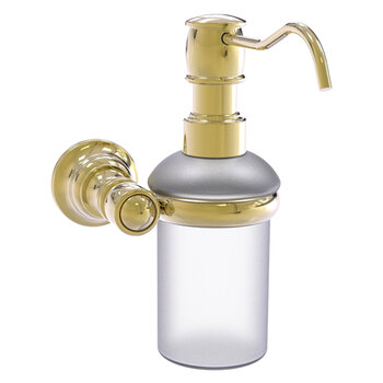Allied Brass Carolina Collection Wall Mounted Soap Dispenser in Unlacquered Brass