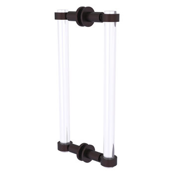 Allied Brass Clearview Collection 12'' Back to Back Shower Door Pull with Smooth Accents in Antique Bronze