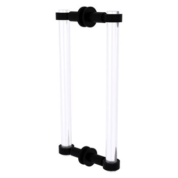 Allied Brass Clearview Collection 12'' Back to Back Shower Door Pull with Smooth Accents in Matte Black