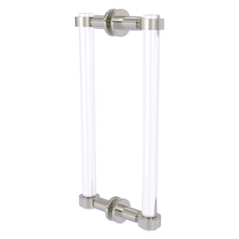 Allied Brass Clearview Collection 12'' Back to Back Shower Door Pull with Smooth Accents in Satin Nickel