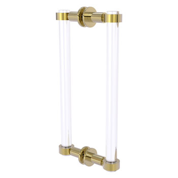Allied Brass Clearview Collection 12'' Back to Back Shower Door Pull with Smooth Accents in Unlacquered Brass