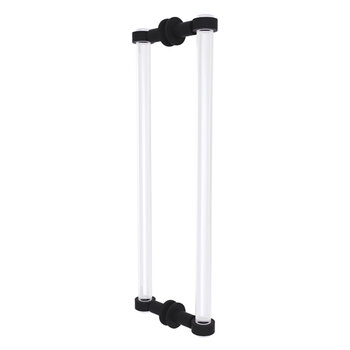 Allied Brass Clearview Collection 18'' Back to Back Shower Door Pull with Smooth Accents in Matte Black