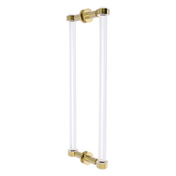 Allied Brass Clearview Collection 18'' Back to Back Shower Door Pull with Smooth Accents in Unlacquered Brass