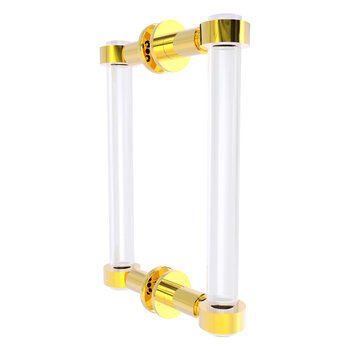 Allied Brass Clearview Collection 8'' Back to Back Shower Door Pull with Smooth Accents in Polished Brass
