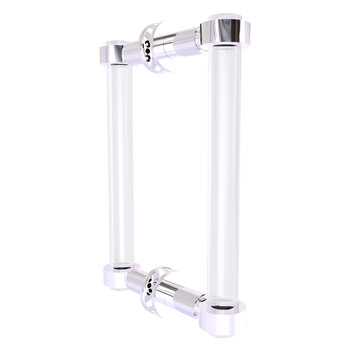 Allied Brass Clearview Collection 8'' Back to Back Shower Door Pull with Smooth Accents in Polished Chrome