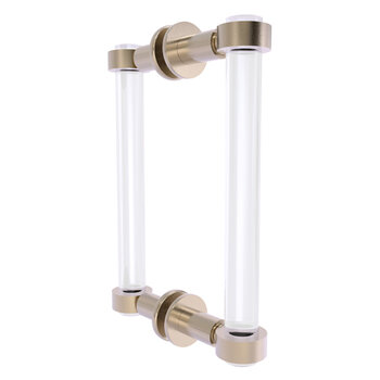 Allied Brass Clearview Collection 8'' Back to Back Shower Door Pull with Smooth Accents in Antique Pewter
