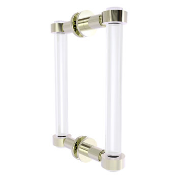 Allied Brass Clearview Collection 8'' Back to Back Shower Door Pull with Smooth Accents in Polished Nickel