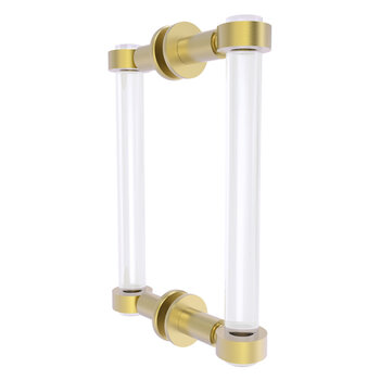 Allied Brass Clearview Collection 8'' Back to Back Shower Door Pull with Smooth Accents in Satin Brass