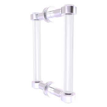 Allied Brass Clearview Collection 8'' Back to Back Shower Door Pull with Smooth Accents in Satin Chrome