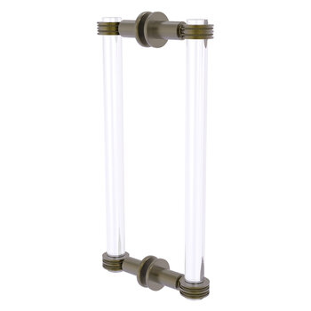 Allied Brass Clearview Collection 12'' Back to Back Shower Door Pull with Dotted Accents in Antique Brass