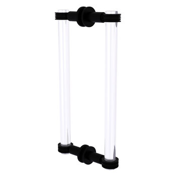 Allied Brass Clearview Collection 12'' Back to Back Shower Door Pull with Dotted Accents in Matte Black