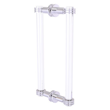 Allied Brass Clearview Collection 12'' Back to Back Shower Door Pull with Dotted Accents in Polished Chrome