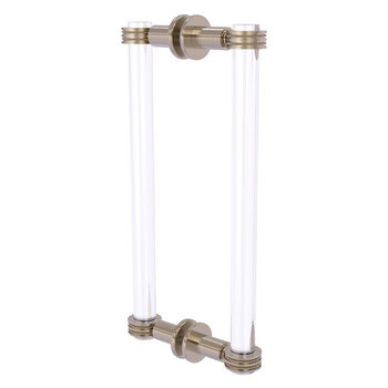 Allied Brass Clearview Collection 12'' Back to Back Shower Door Pull with Dotted Accents in Antique Pewter