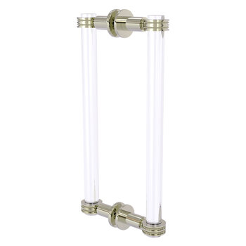Allied Brass Clearview Collection 12'' Back to Back Shower Door Pull with Dotted Accents in Polished Nickel