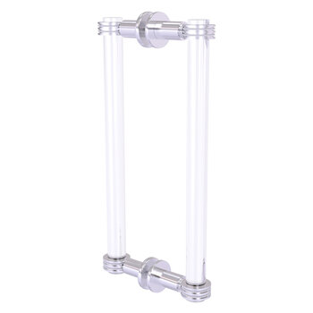 Allied Brass Clearview Collection 12'' Back to Back Shower Door Pull with Dotted Accents in Satin Chrome