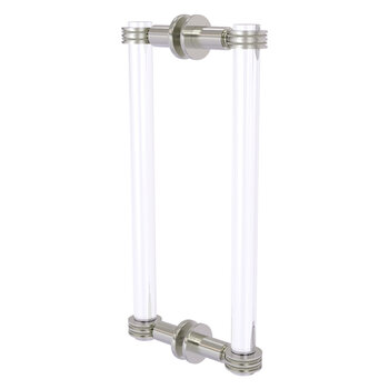 Allied Brass Clearview Collection 12'' Back to Back Shower Door Pull with Dotted Accents in Satin Nickel