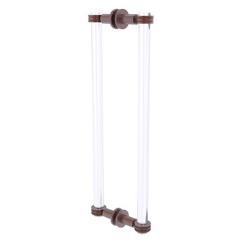 Allied Brass Clearview Collection 18'' Back to Back Shower Door Pull with Dotted Accents in Antique Copper