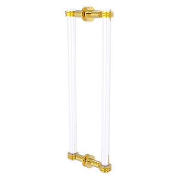 Allied Brass Clearview Collection 18'' Back to Back Shower Door Pull with Dotted Accents in Polished Brass
