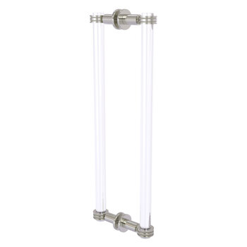 Allied Brass Clearview Collection 18'' Back to Back Shower Door Pull with Dotted Accents in Satin Nickel