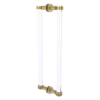 Allied Brass Clearview Collection 18'' Back to Back Shower Door Pull with Dotted Accents in Unlacquered Brass