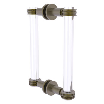 Allied Brass Clearview Collection 8'' Back to Back Shower Door Pull with Dotted Accents in Antique Brass