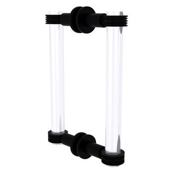 Allied Brass Clearview Collection 8'' Back to Back Shower Door Pull with Dotted Accents in Matte Black