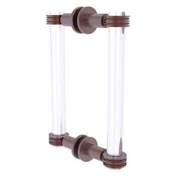 Allied Brass Clearview Collection 8'' Back to Back Shower Door Pull with Dotted Accents in Antique Copper