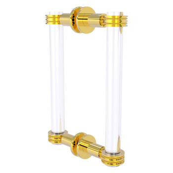 Allied Brass Clearview Collection 8'' Back to Back Shower Door Pull with Dotted Accents in Polished Brass