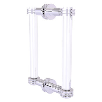 Allied Brass Clearview Collection 8'' Back to Back Shower Door Pull with Dotted Accents in Polished Chrome