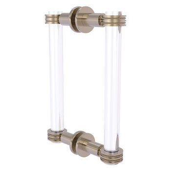 Allied Brass Clearview Collection 8'' Back to Back Shower Door Pull with Dotted Accents in Antique Pewter
