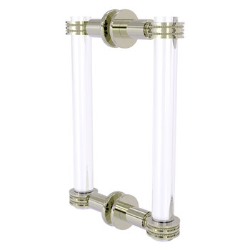Allied Brass Clearview Collection 8'' Back to Back Shower Door Pull with Dotted Accents in Polished Nickel