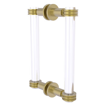 Allied Brass Clearview Collection 8'' Back to Back Shower Door Pull with Dotted Accents in Satin Brass